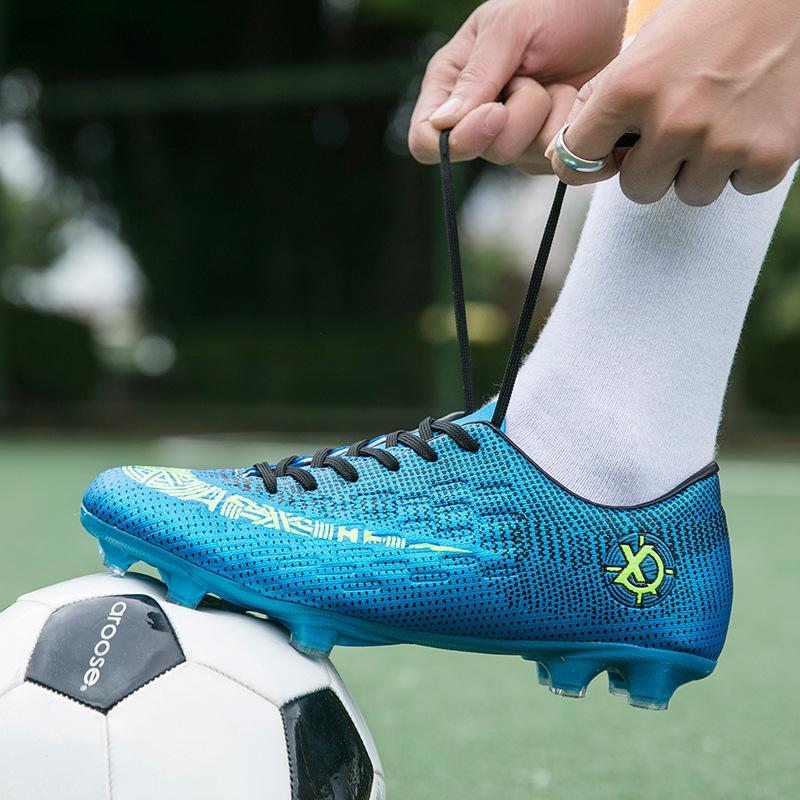 Football Shoes New Children's Students Spike Broken Diced Game Shoes Men's and Women's C Luo Assassin AG Large Size Low-top Training Shoes
