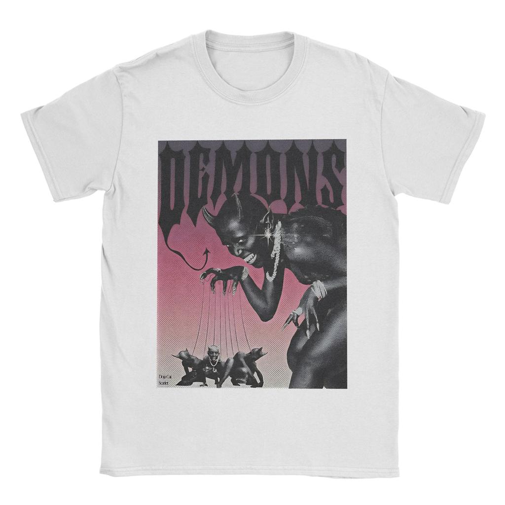Humor Doja Cat Demons TShirt for Unisex Round Collar Cotton T Shirts Short Sleeve Tee Shirt Plus Size Clothes