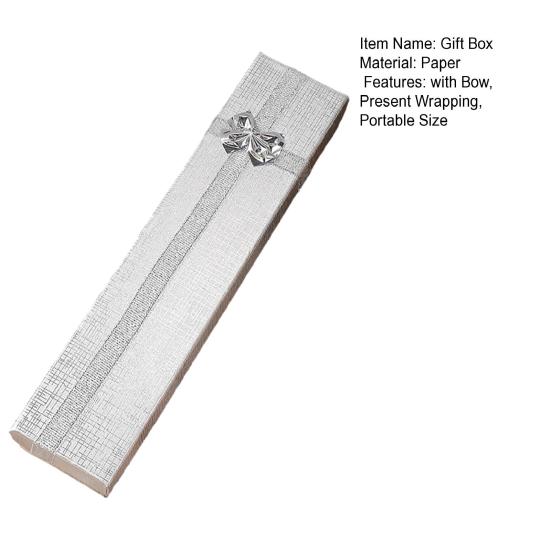 Rechteckige Schmuckverpackungsbox mit Deckel Schleife Valentinstag Brautjungfer Hochzeit Geburtstagsgeschenkbox Halskette Armband Verpackungsbox