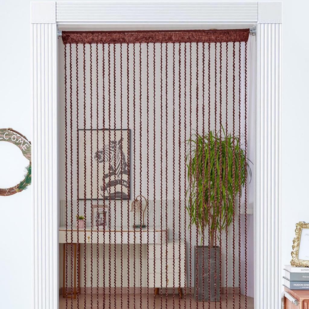 Cortina de Borlas Multicolor: Cortina de Puerta Engrosada para Decoración de Sala de Estar, Boda o Habitación Infantil