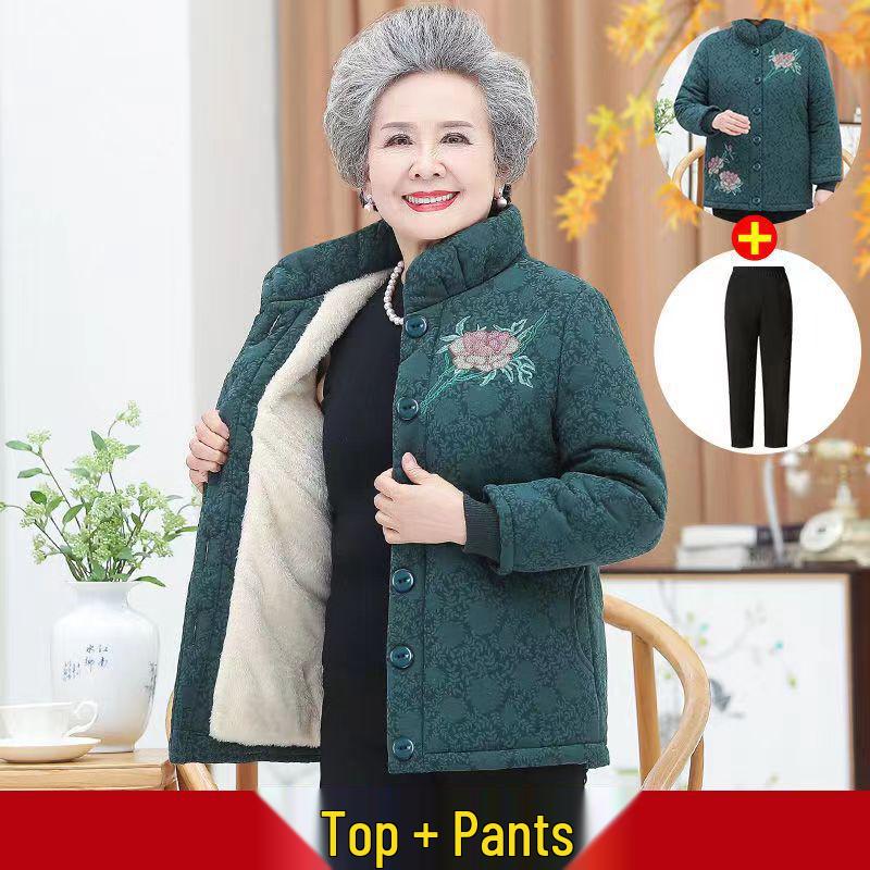 Damen Winterjacke aus Baumwolle mit Samt für Mittelalte und Ältere