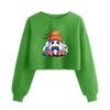 Women's Fashion Halloween Printed Navel-Exposed Long Sleeve Pullover Sweatshirt