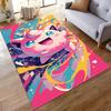 "Pink Cartoon Character Carpet with Vibrant Abstract Colors Design" Suitable for Use As an Anti-slip for Living Room Bedroom Sofas