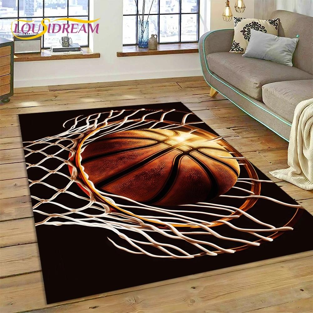 Lastest Basketball Court Frame Cartoon Rug Carpet for Living Room Bedroom Home Decor,Non-slip Decoration for Sofa Doormat Gifts