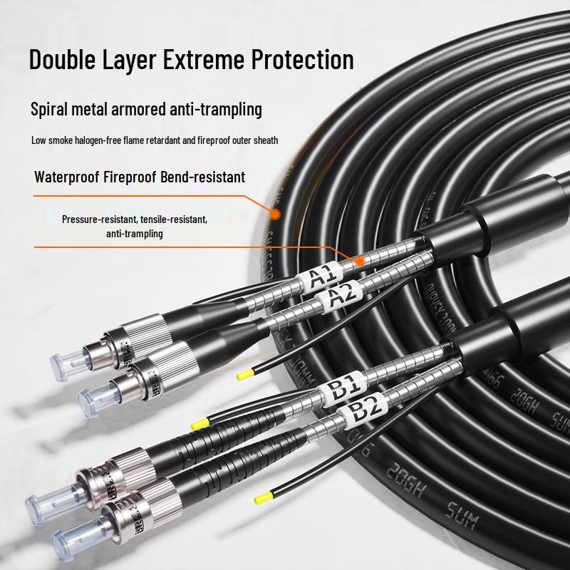Outdoor Armored Single-Mode Fiber Optic Patch Cable