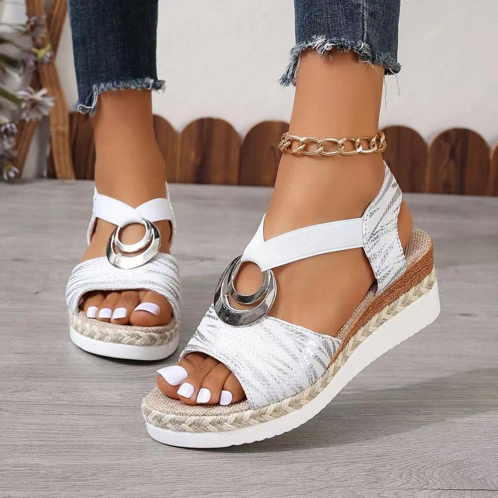 Fashion Women's Wedges Sandals 2025 Summer Snake Print Platform Sandals Gladiator Shoes Woman Comfort Casual High Heels Sandals