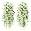 2pcs Artificial Morning Glory & Eucalyptus Hanging Decor Perfect for Home Garden Weddings Versatile Outdoor Plants Garden Party
