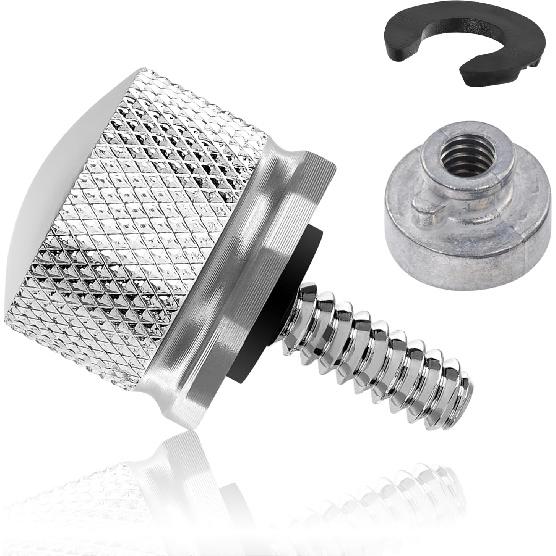 Amazicha Chrome Stainless Steel Seat Bolt Nut Kit Compatible for Harley Davidson 1996-2024