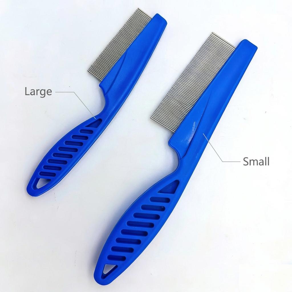 2in 1 Customization Logo Rust Proof Soft Safe Stainless Steel Plastic Flea Comb Removing Nits Head Lice Reusable Tool Easy Use