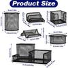 Mesh Pen Holder for Desk Pencil Holders 6 Pieces Desk Organizer Office Supplies Caddy with Sticky Notes Holder for Office School Home Black