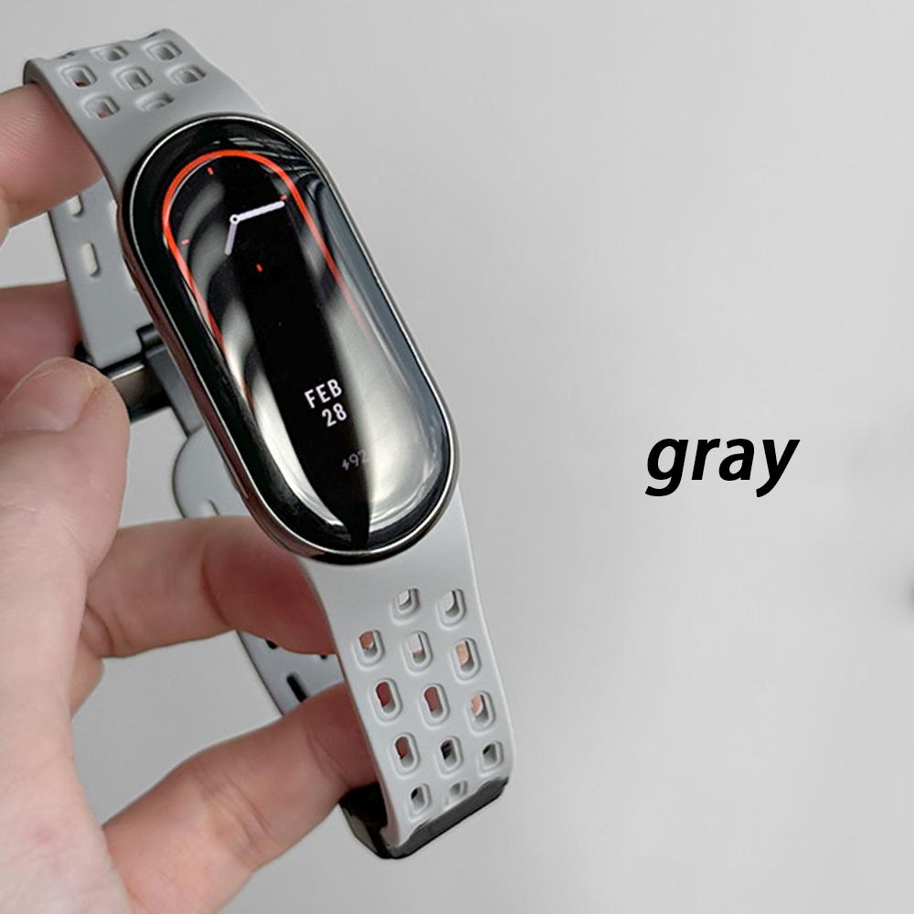 

Магнитный силиконовый ремешок Унисекс Спортивный ремешок для Xiaomi Watch 10/9/8 Сменный Дышащий Наручный ремешок для XIAOMi Band 9 Correa Ремешок для часов Браслет For Xiaomi band 10/10NFC серый