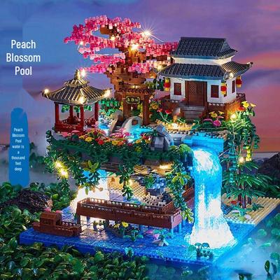 Lego-Compatible Taohuatan Guanghan Palace Building Blocks - Challenging Micro-Particle Set for Girls