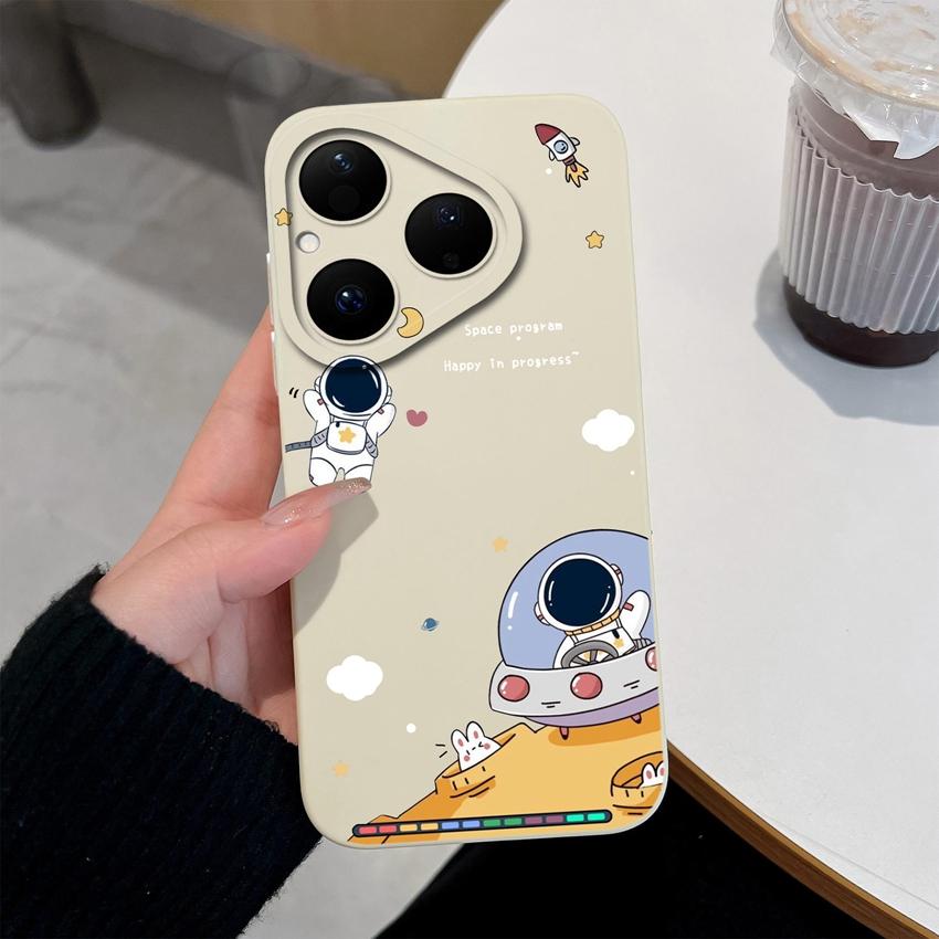Case For Huawei Pura 80 Pro Nova Y61 Y70 Y72 Y90 4E 5T 6 7 8 9 SE Cute Astronaut Phone Cover Soft Silicone Anti Drop Protective Shell For Huawei Cases