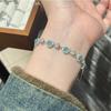 Bracciale colorato in zirconi "Arco di Cuore", bracciale squisito di nicchia di lusso leggero di fascia alta, gioielli semplici e freddi