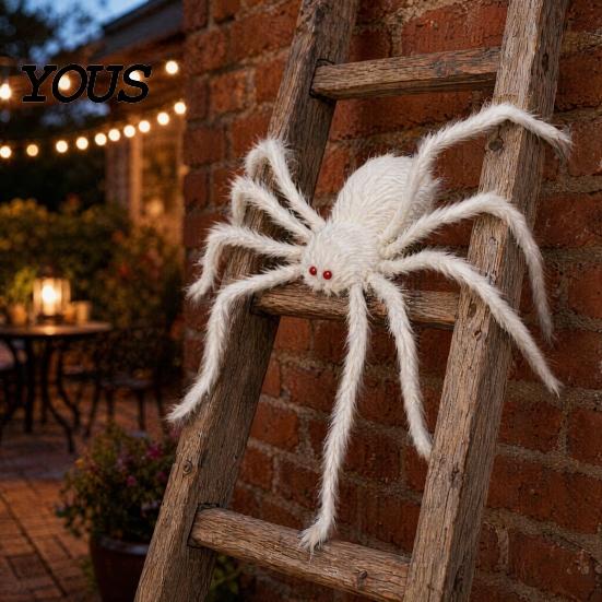 Spinnen-Plüschtier für Halloween-Dekoration, Große Dekoration, Weicher haariger gruseliger Prop, Pelzige umweltfreundliche Spinnen für Außen- und Innenbereich, Garten, Zuhause, Spukhaus