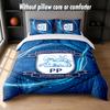 Preston North End Football Design Bed Bedding Set 1 Duvet Cover + 2 Pillowcases Soft Breathable Household Bed Linens