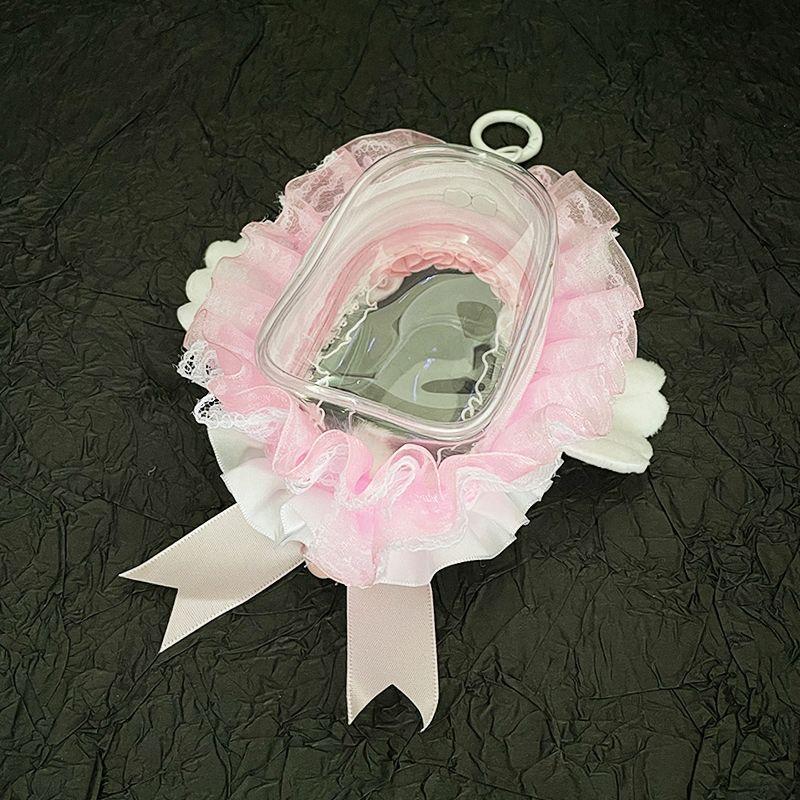 Original Lace Itabag Kawaii Mini 10cm Doll Storage Bag Transparent Handmade Bag Anime Doll Protective Case with Wings Decoration