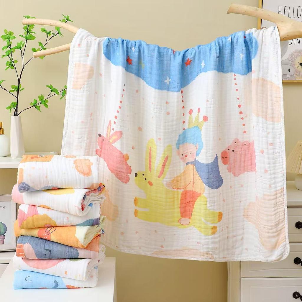 Class A Newborn Bath Towel - Pure Cotton, 6-Layer Gauze, Quick-Dry, Highly Absorbent