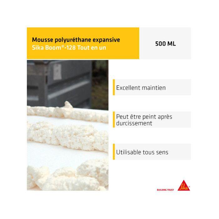 Mousse expansive tout en un manuelle SIKA - SikaBoom 128 - 500ml