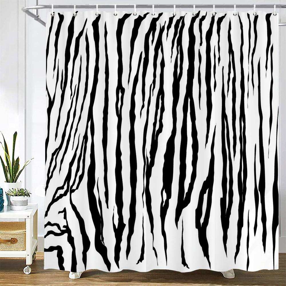 Sexy Leopard Printed Shower Curtain For Bathroom With Hooks 3D Geometric Pattern Waterproof Polyester Fabric Bathroom Curtains