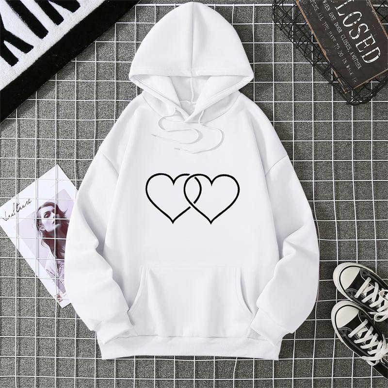 Winter Women's Hoodie High Street Unisex Style Double Pockets Sweatshirts Outerwear Plus-Size Women's Clothing