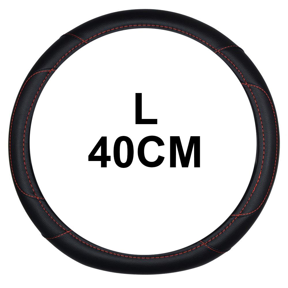 DERMAY Steering Wheel Cover PU Leather Fit Outer Diam 39-40cm