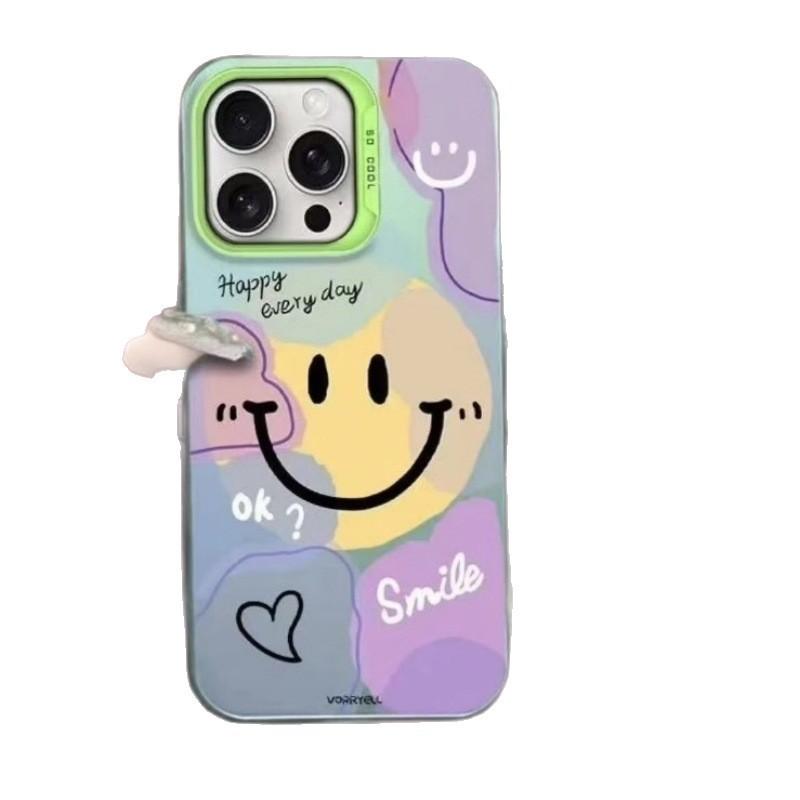 Graffiti smiley face is suitable for Apple 17Promax mobile phone case iPhone16 vitality case 15 European and American style 1413.