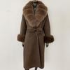 OFTBUY Wool Coat Women 2024 Autumn Winter Real Fox Fur Jacket Female Long Warm Natural Fox Fur Collar Fur Cuffs Coat Woolen Coat