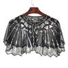 Dámský letní flitrovaný síťovaný šál - Vyděrovaný korálkový módní evropsko-americký ramenní přehoz opalovací kardigan vesta