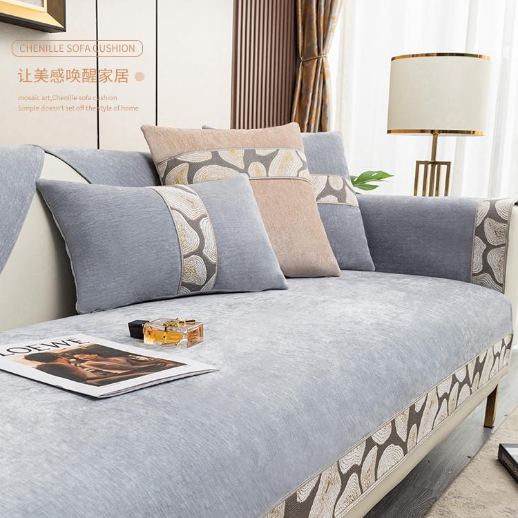 Luksusowy Pokrowiec na Sofę z Łączeń Antypoślizgowy Cztery Pory Roku Uniwersalny Skórzany Pokrowiec na Podłokietnik Sofy i Oparcie Ręcznik Pokrowiec Materiałowy Pokrowiec na Sofę Salon