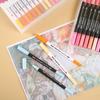 Color Watercolor 24 Color Marker For Both For Painting Coloring Gift Pen, Double-headed Pen, Set, Water-based Pen, Pen, Bold/Fine Points, Handmade,