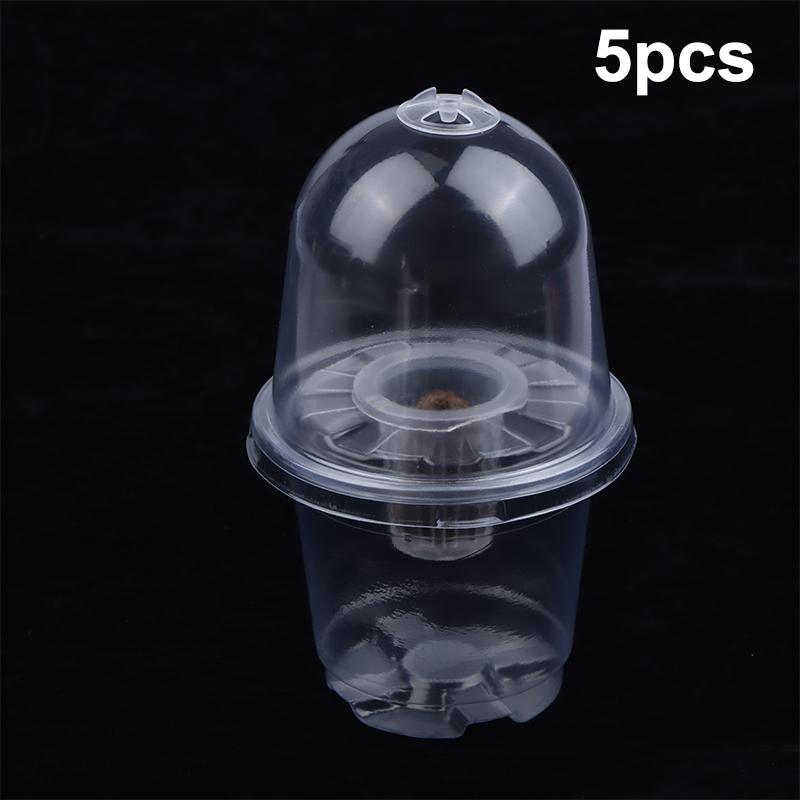 1/5Pcs Visible Clear Plants Germination Cup Transparent Plastic Nursery Growing Box Indoor Garden Greenhouse Seed Starter Tray