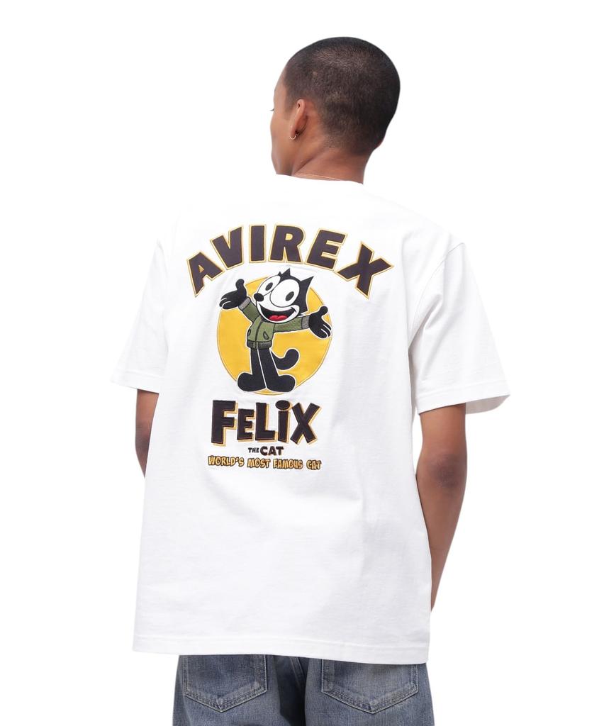 AVIREX FELIX EMBROIDERY LOGO Embroidered Logo Short Sleeve Size T-SHIRT, Men's T-Shirt, M, 030, White, 783-5134035