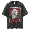 Anime Jujutsu Kaisen Itadori Yuji Ryomen Sukuna Graphic Washed T Shirt Men Vintage Cotton T-shirts Harajuku Male Casual TShirt