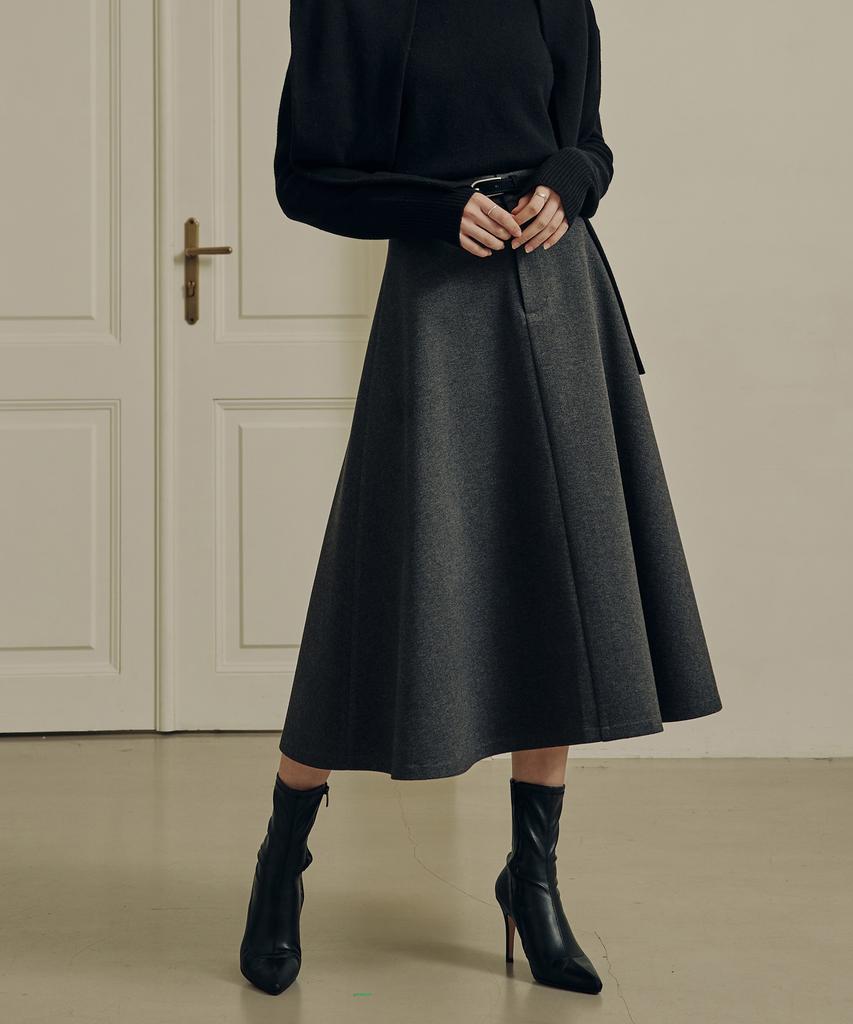 Zero Street Lezero Herringbone A-Line Flare Skirt