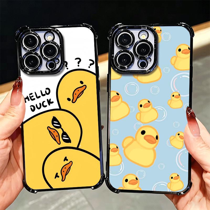 Funny Cute Cartoon Duck Plating Phone Case For Xiaomi Poco X5 X6 X7 X8 Pro Max F8 Ultra F7 M8 M7 M5S Redmi 15C 15 14C 13C 13 X3