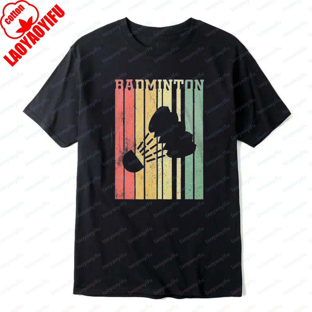 Badminton Sport Graphic Tee Vintage Style TShirt for Unisex Shuttlecock Fashion Streetwear Shortsleev Trendy Tops Athletic Wear