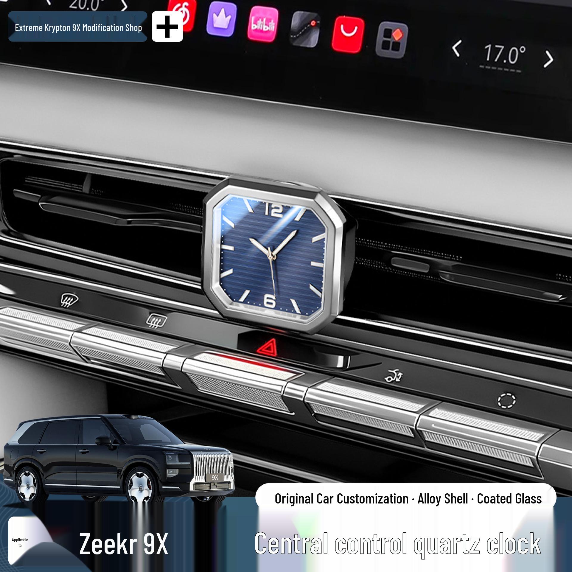 Zeekr 9X Console Air Vent Quartz Clock - Interior Car Accessory