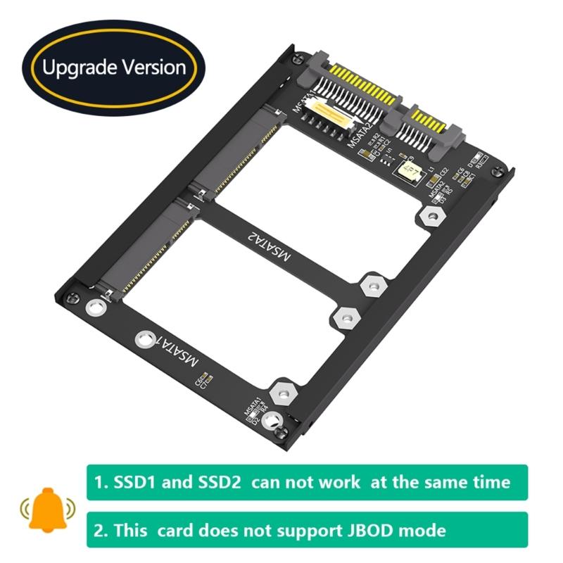 Metal Case Double mSATA SSDs To 2.5inch SATA3.0 6Gbps Adapter Card Socket mSATA to SATA3.0 Adapter Risers mSATA SSDs Adapter