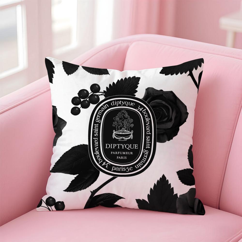 Luxury D-Diptyque Cushion Cover Home & Car Multi-Scene Pillow Cover - Reversible, Soft & Durable for Daily Use