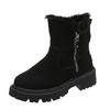 Women's New Winter Fur Lined Integrated Snow Boots Fleece Lined Casual Martin Ankle Boots Warm Cotton Shoes