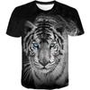 Men's Women's T-shirt with Tiger Lion Leopard Portrait Pattern 3D Digital Print Loose Short Sleeved Top T-Shirts Men’s