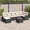 VidaXL 8-Piece Garden Sofa Set with Cushions In Black Poly Rattan 3359106