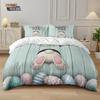 3pcs Easter Egg Rabbit Print Down Duvet Cover Set, Multi Size Bedroom, Dormitory Bedding Decoration, Machine Washable