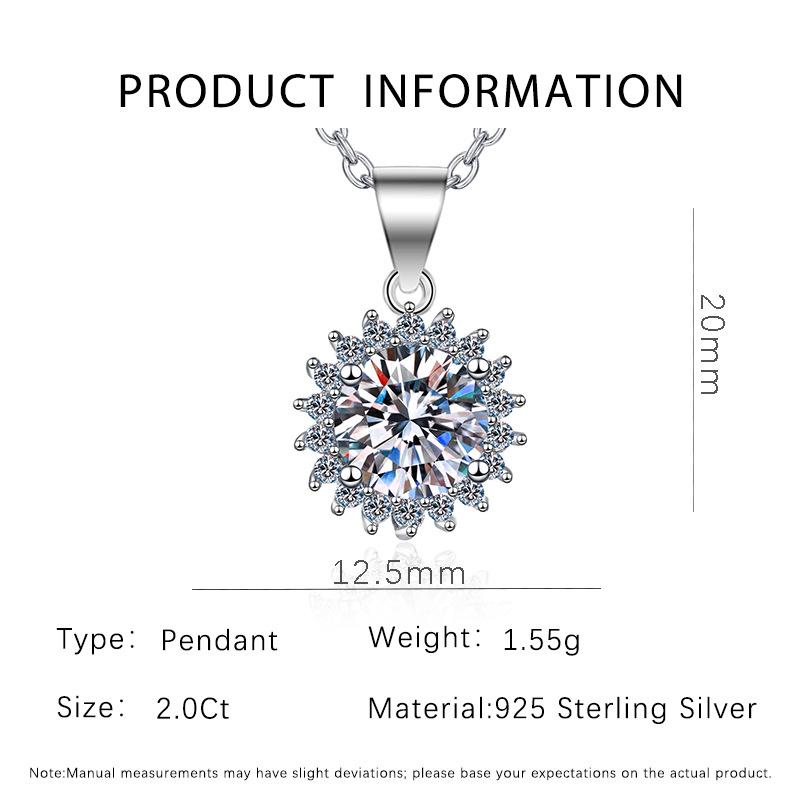 Romantic S925 Sterling Silver Snowflake Moissanite Necklace for Women - Gift Clavicle Chain, Trendy Style 925 Silver