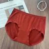 Ankela Plus Size Red Seamless Antibacterial Buttock-Lifting Women's Briefs, Mid-High Waist, Breathable, Year of the Rat Design.
