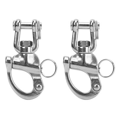 2PCS Snap Shackle 316 Stainless Steel Quick Release High Strength Universal for Sailboat Rigging 87mm