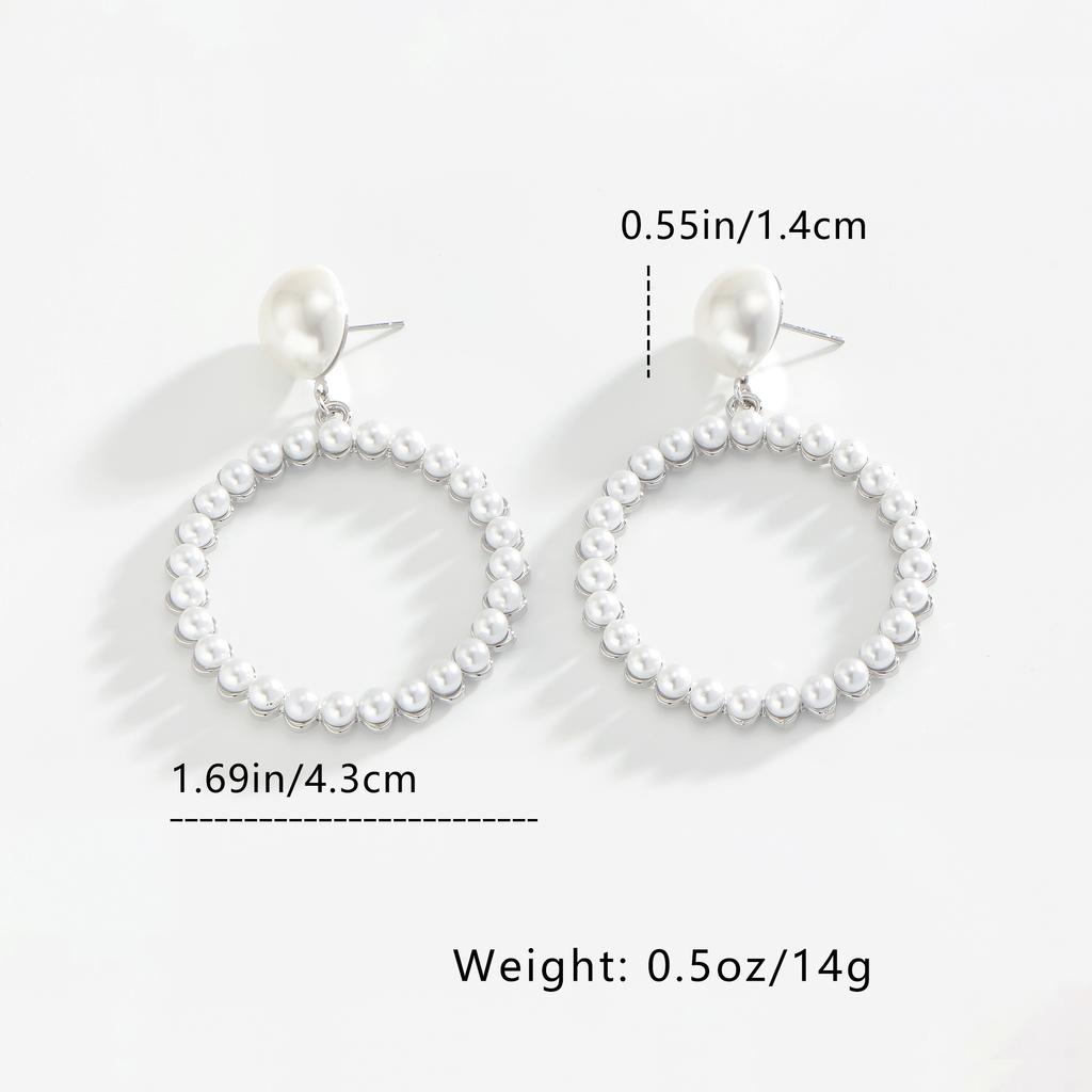 Fashionable and Elegant Style Women's Gorgeous and Luxurious Stud Earrings with Circular Pearl Earrings for Vacation Trip