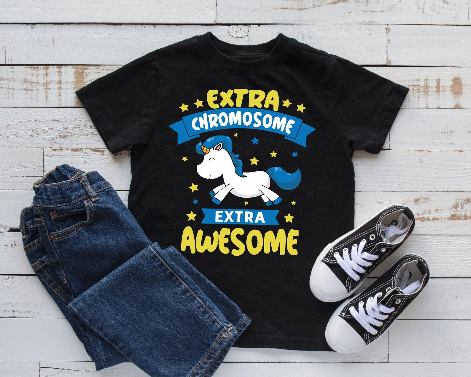 Extra Chromosome Unicorn T-Shirt, Extra Awesome Down Syndrome, Kids T-shirt, Toddler Tee, Tank Top, T-shirt, T-shirt,T-shirt, Kids Tee XL