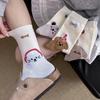 Socks Pure Cotton Boneless Medium Tube Socks Season Cute Cartoon College Style Cotton Sweat-Absorbing Deodorant Stockings